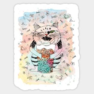 Emotional Cat Playful Sticker